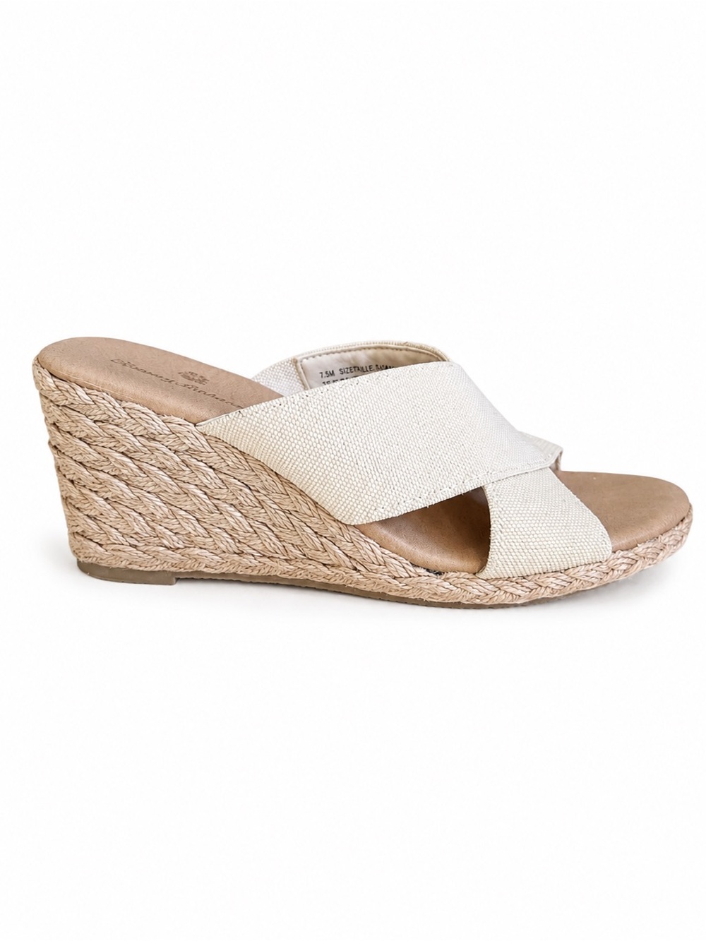 Tommy Bahama Suzette Espadrille Wedge Slide Sandals Summer Shoes Beige Size 7.5
